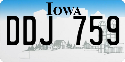IA license plate DDJ759