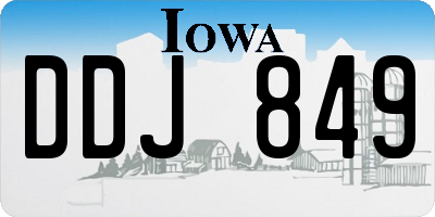 IA license plate DDJ849