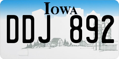 IA license plate DDJ892