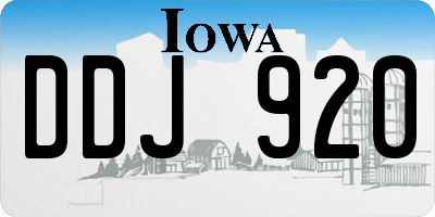 IA license plate DDJ920