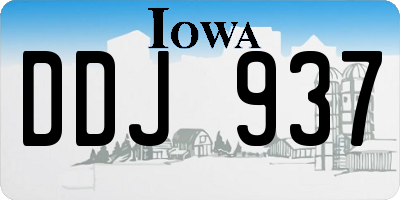IA license plate DDJ937