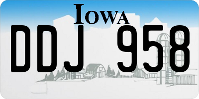 IA license plate DDJ958