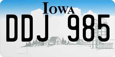 IA license plate DDJ985