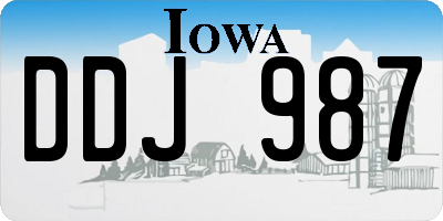 IA license plate DDJ987
