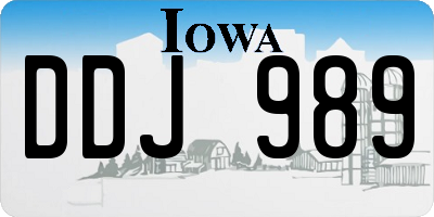 IA license plate DDJ989