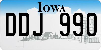 IA license plate DDJ990