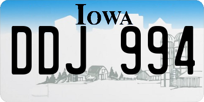 IA license plate DDJ994