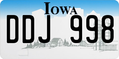 IA license plate DDJ998