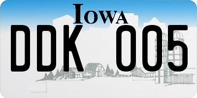 IA license plate DDK005