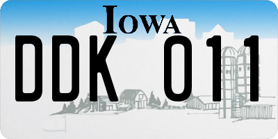 IA license plate DDK011