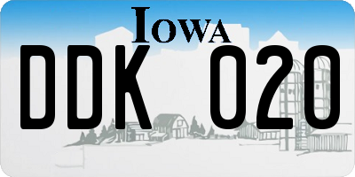 IA license plate DDK020