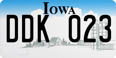IA license plate DDK023
