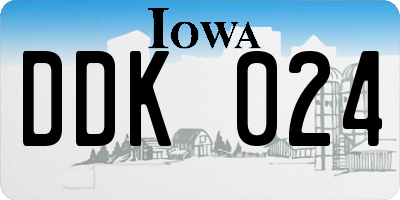 IA license plate DDK024