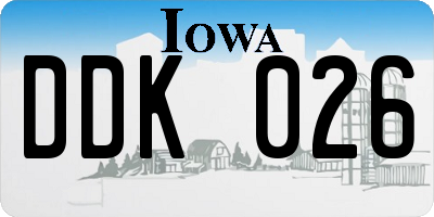 IA license plate DDK026