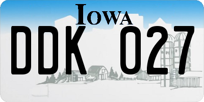 IA license plate DDK027