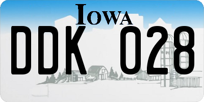 IA license plate DDK028