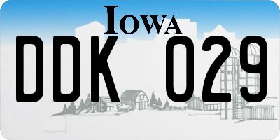 IA license plate DDK029