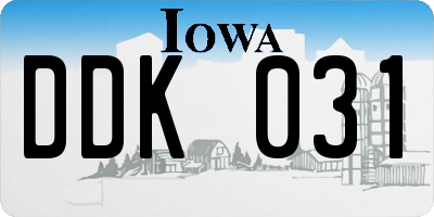 IA license plate DDK031