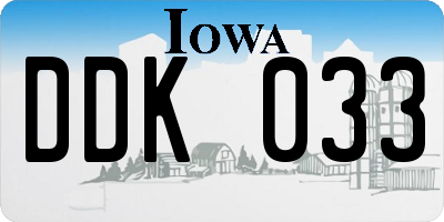 IA license plate DDK033