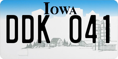 IA license plate DDK041