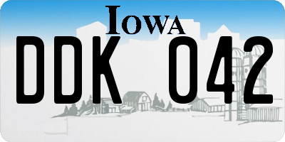 IA license plate DDK042