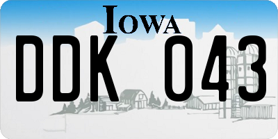 IA license plate DDK043