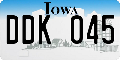 IA license plate DDK045
