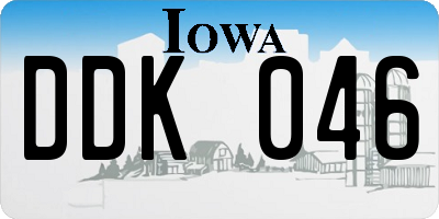 IA license plate DDK046