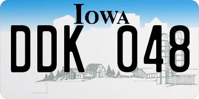 IA license plate DDK048