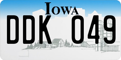 IA license plate DDK049