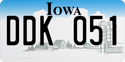 IA license plate DDK051