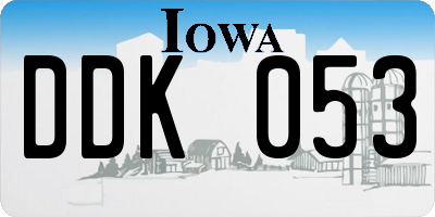 IA license plate DDK053