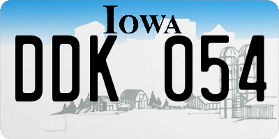 IA license plate DDK054