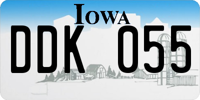 IA license plate DDK055