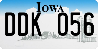 IA license plate DDK056