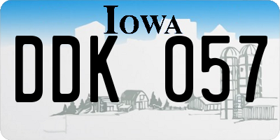IA license plate DDK057