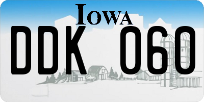 IA license plate DDK060