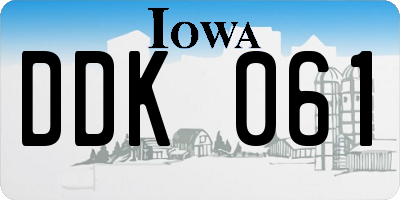 IA license plate DDK061