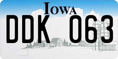 IA license plate DDK063