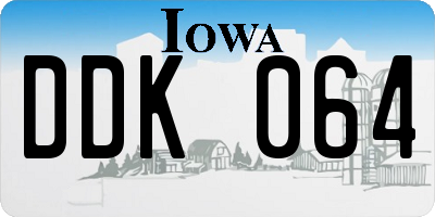 IA license plate DDK064