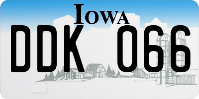 IA license plate DDK066