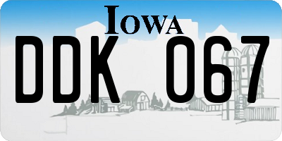 IA license plate DDK067