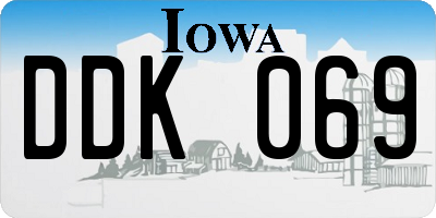 IA license plate DDK069