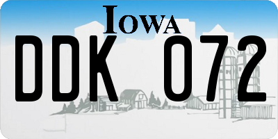 IA license plate DDK072
