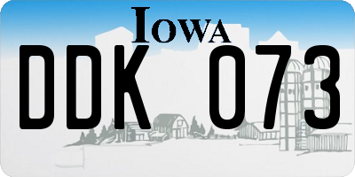 IA license plate DDK073