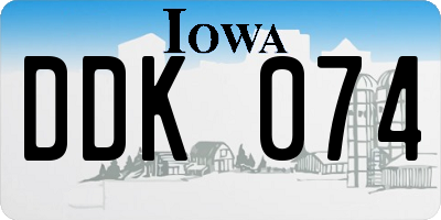 IA license plate DDK074