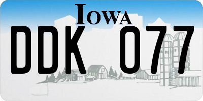 IA license plate DDK077