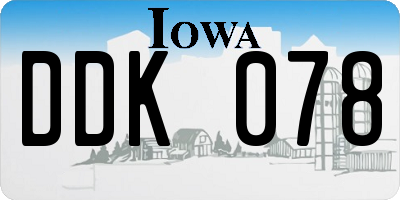 IA license plate DDK078