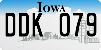 IA license plate DDK079