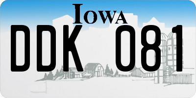 IA license plate DDK081